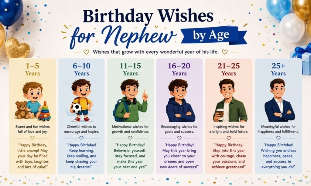 Birthday Wishes for Nephew by Age