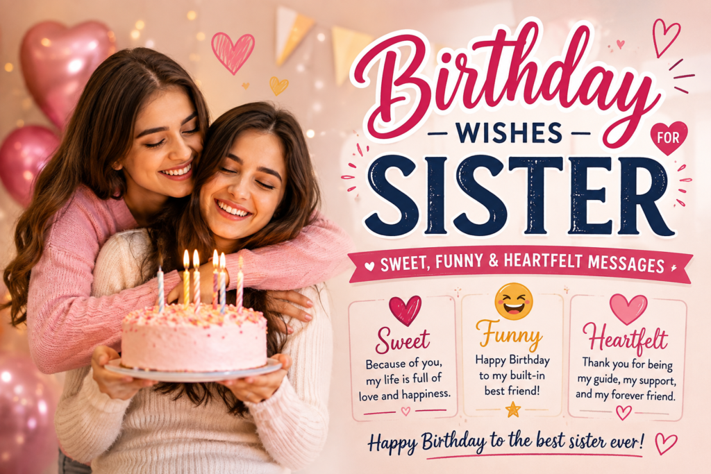 Birthday Wishes for Sister — Sweet, Funny & Heartfelt Messages