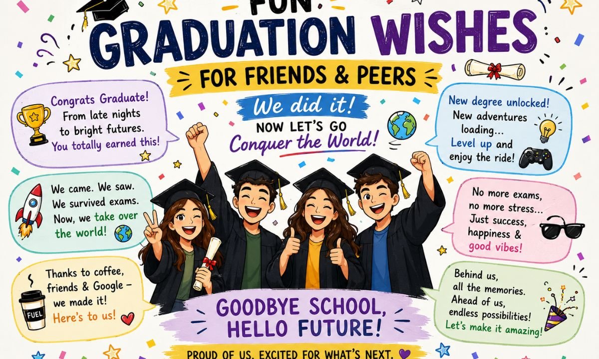 Fun Graduation Wishes for Friends & Peers