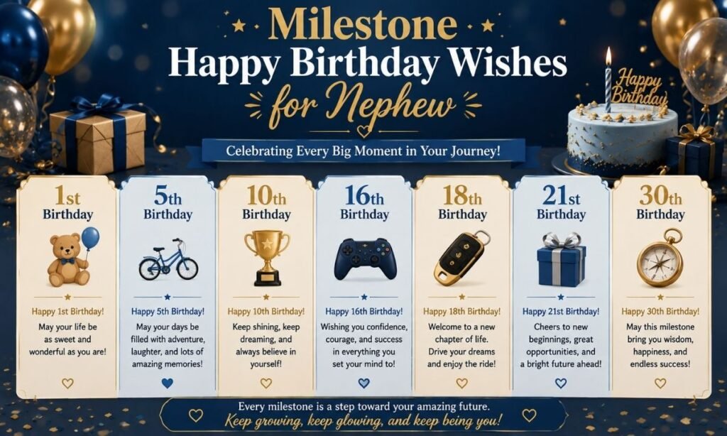 Milestone Happy Birthday Wishes for Nephew