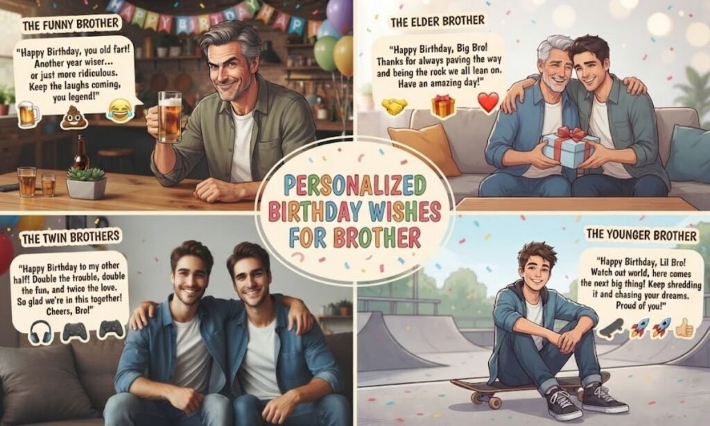 Personalized Birthday Wishes for Brother based on Type