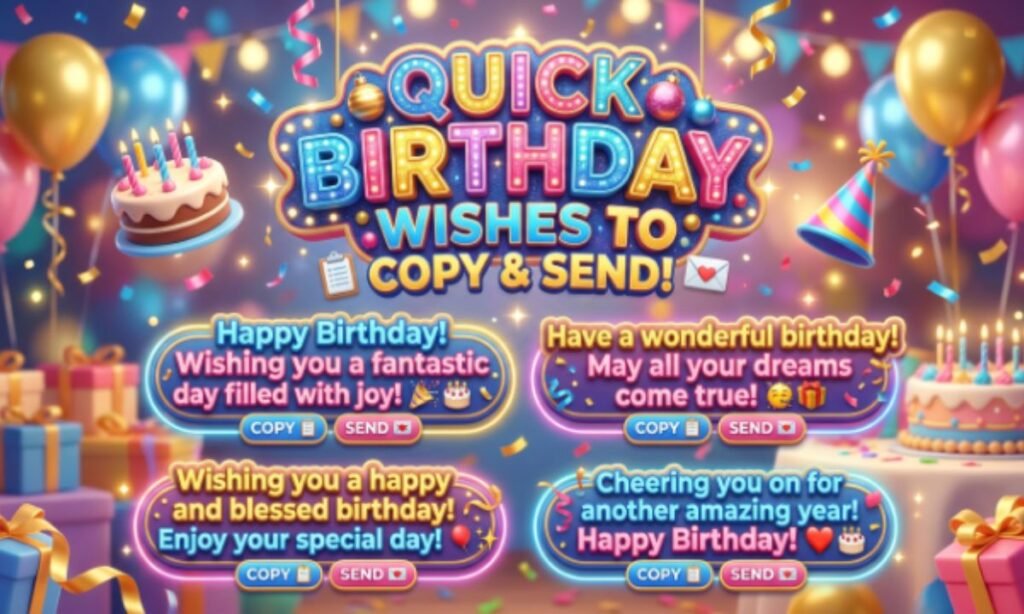 Quick Birthday Wishes to Copy & Send📋💌