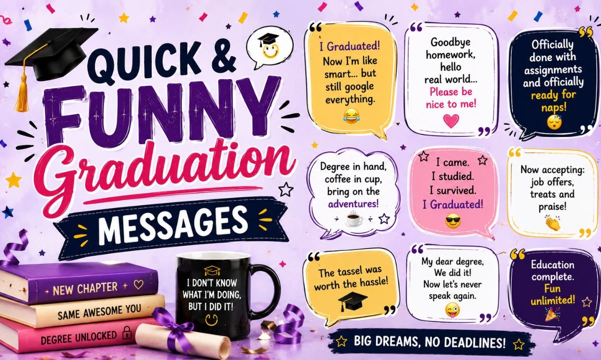 Quick & Funny Graduation Messages