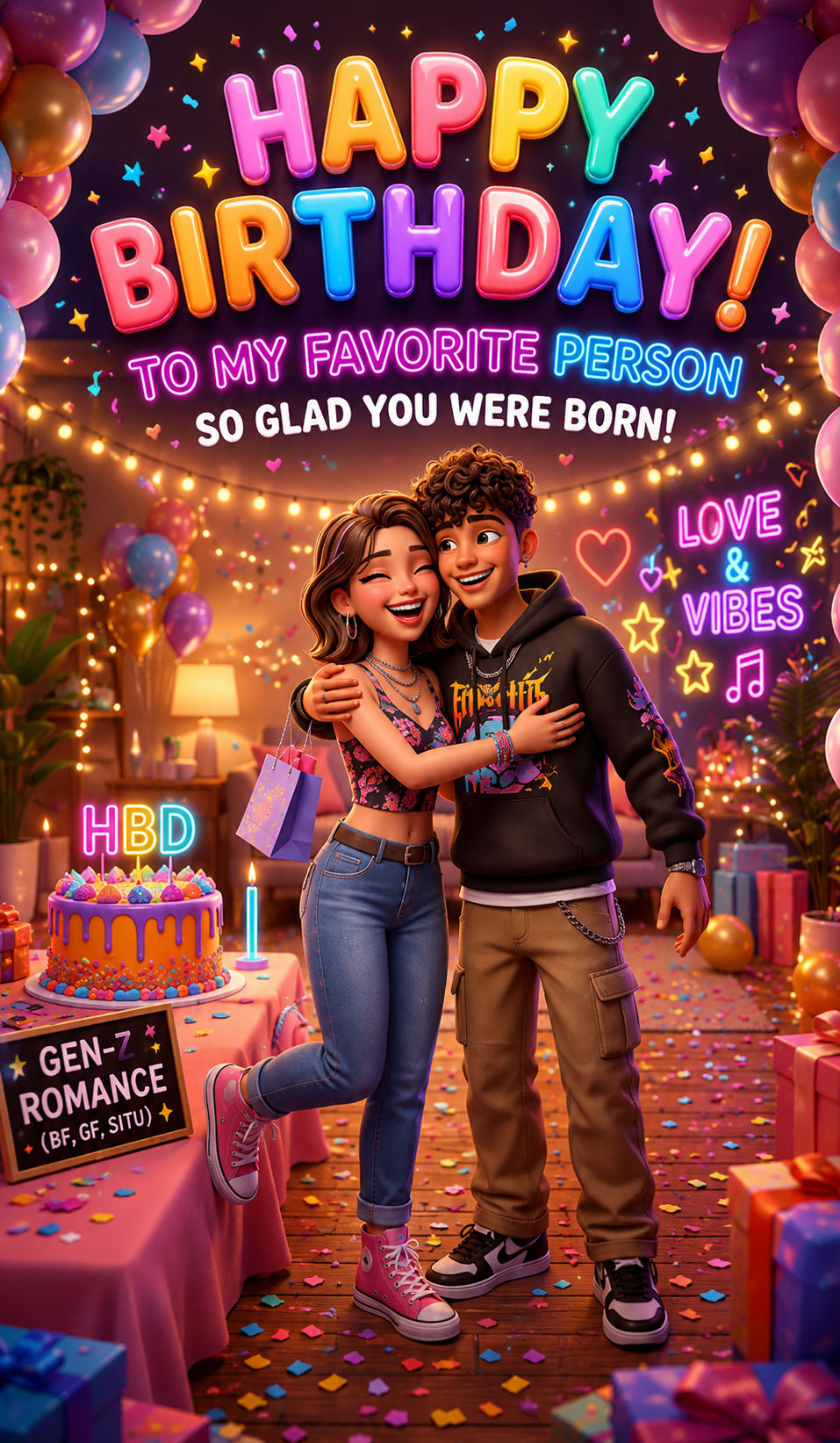 Romantic Gen-Z Birthday Greetings (Boy friend, Girl friend, Situationship)