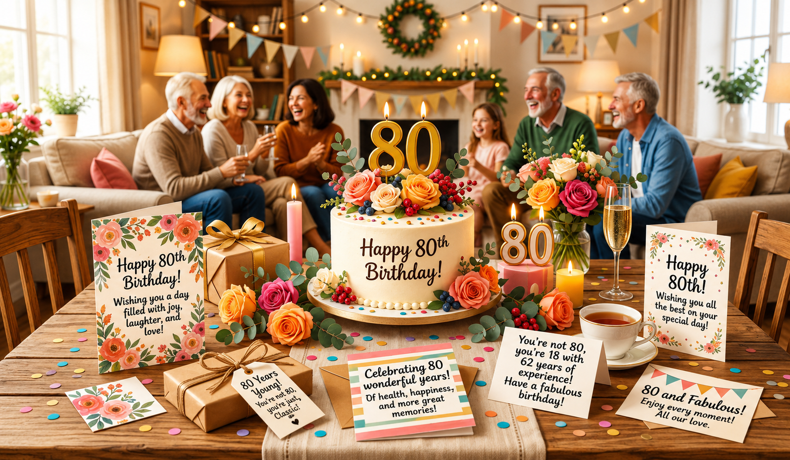 Short Happy 80th Birthday Messages for Cards and Texts
