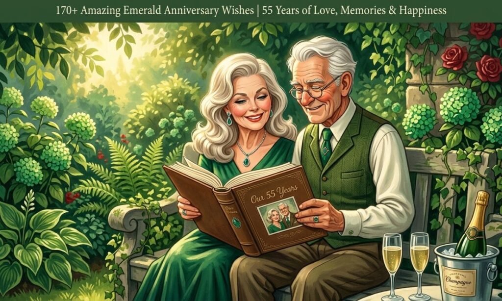 170+ Amazing Emerald Anniversary Wishes 55 Years of Love, Memories & Happiness