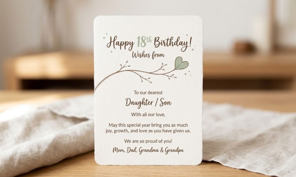 18th Birthday Wishes from Parents or Grandparents