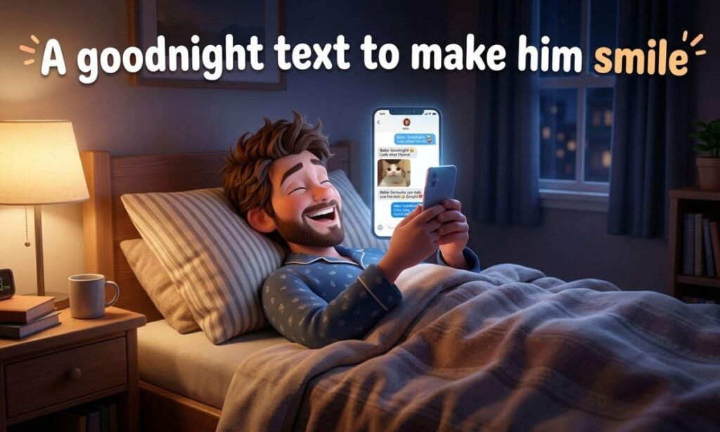 A goodnight text to make him smile