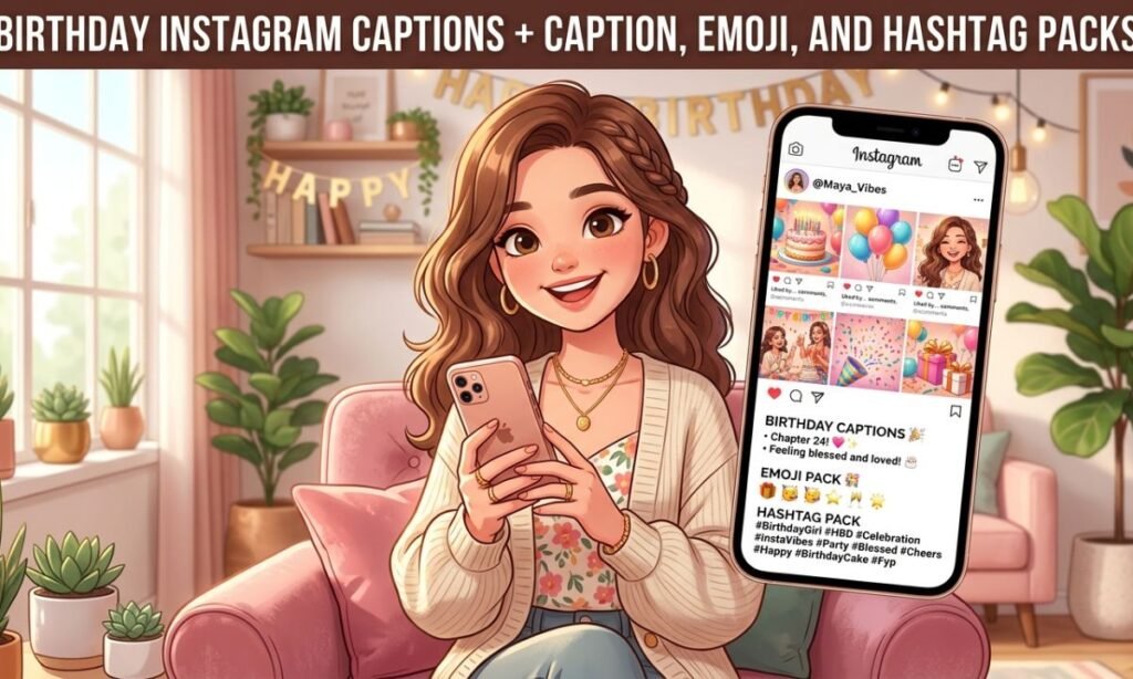 Birthday Instagram Captions + Caption, Emoji, and Hashtag Packs WhatsApp Status for Myself