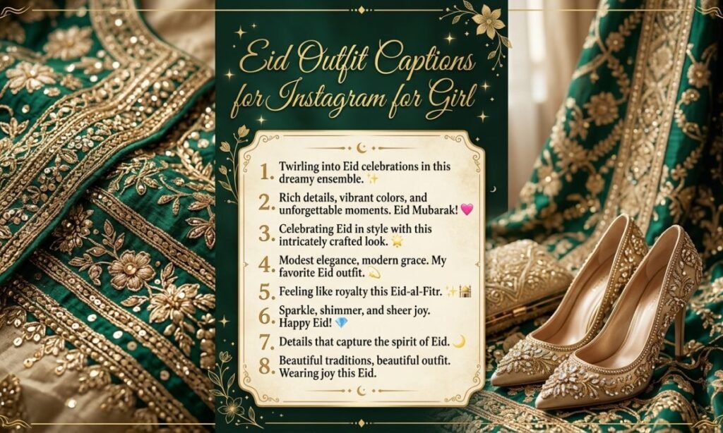Eid Outfit Captions for Instagram for Girl