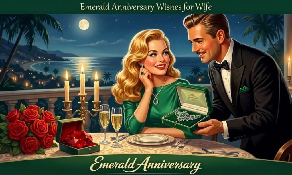 Emerald Anniversary Wishes for Wife