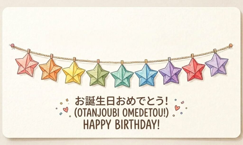 Short Birthday Greetings (Japanese + Romaji + English)