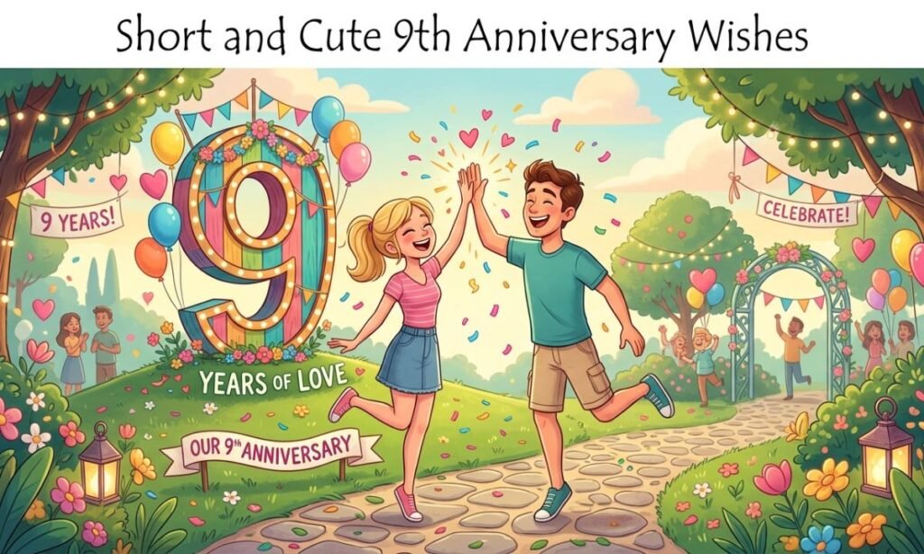 Short and Cute 9th Anniversary Wishes