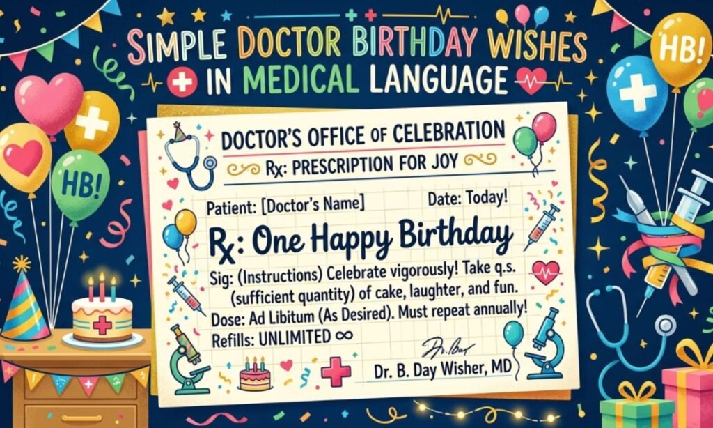 Simple Doctor Birthday Wishes in Medical Language