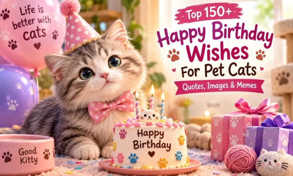 Top 150+ Happy Birthday Wishes For Pet Cats – Quotes, Images & Memes