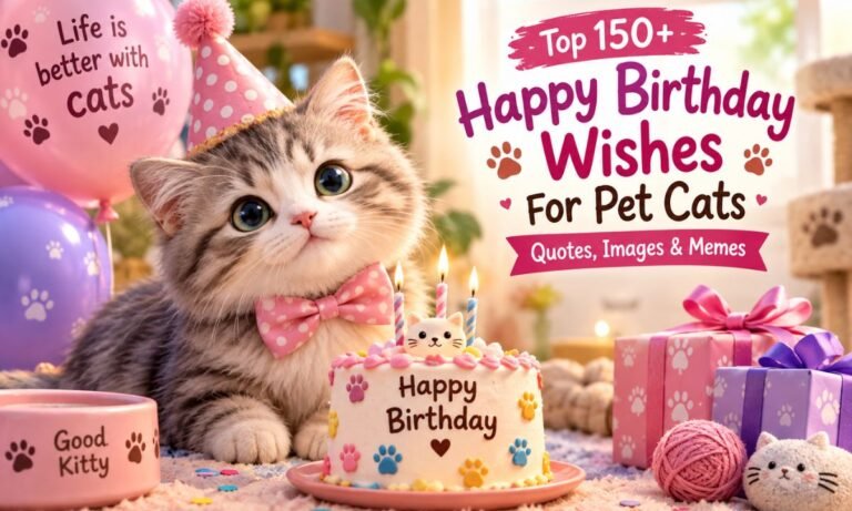 Top 150+ Happy Birthday Wishes For Pet Cats – Quotes, Images & Memes