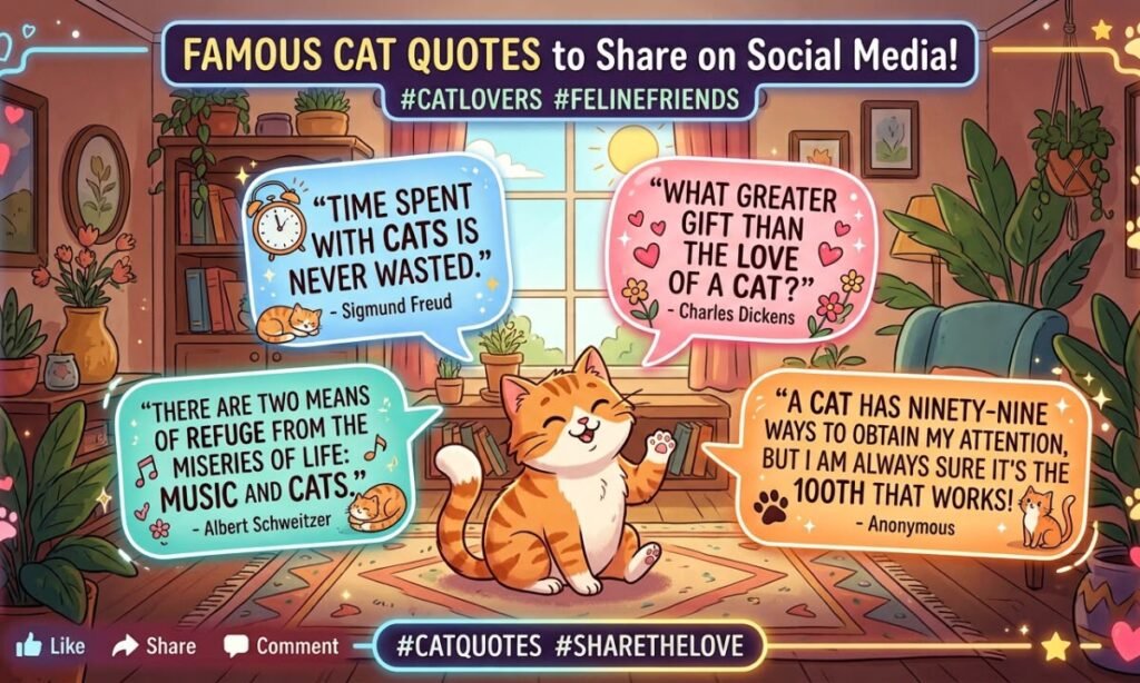 Famous Cat Quotes to Share on Social Media