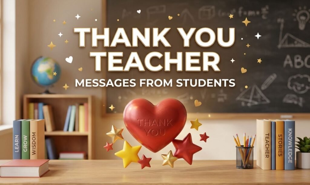 Thank You Teacher Messages From Students to Teachers