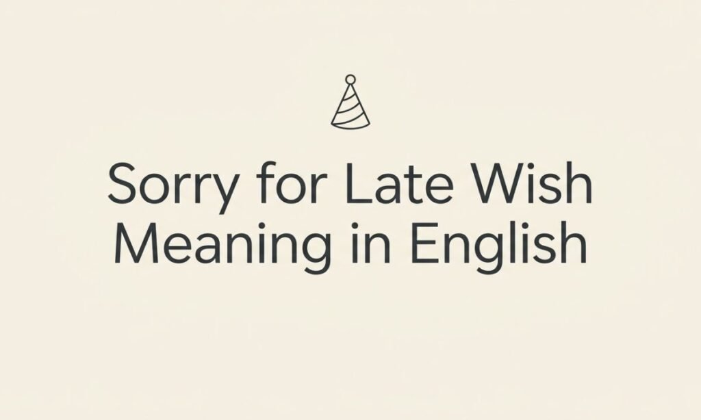 Sorry for Late Wish Meaning in English